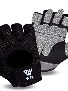 3/$30 WESTWOOD FOX | NWT Fingerless Grippy Weightlifting Gloves - M, Black/Gray